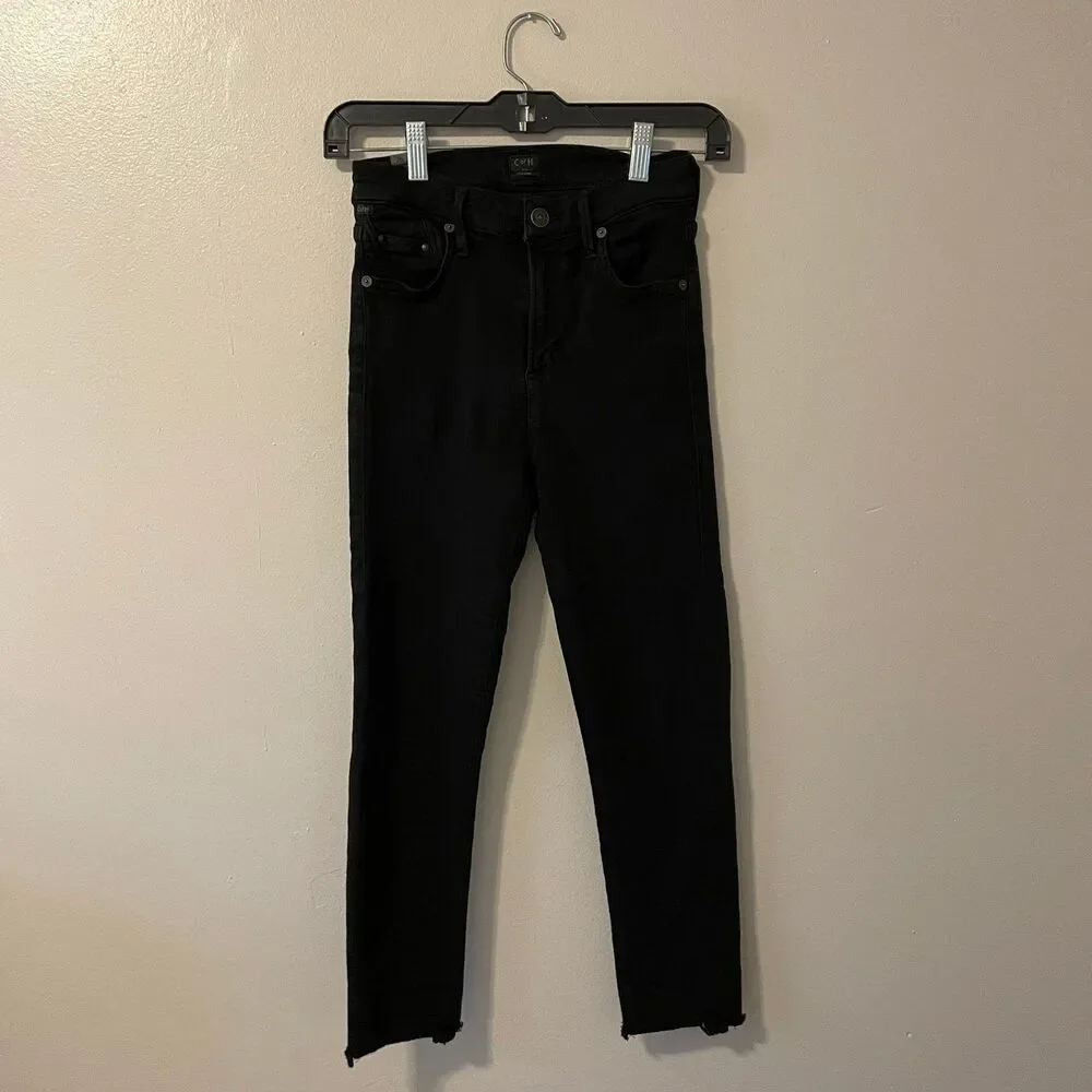 Citizens of Humanity Rocket Ankle Mid Rise Skinny Jeans Black 25